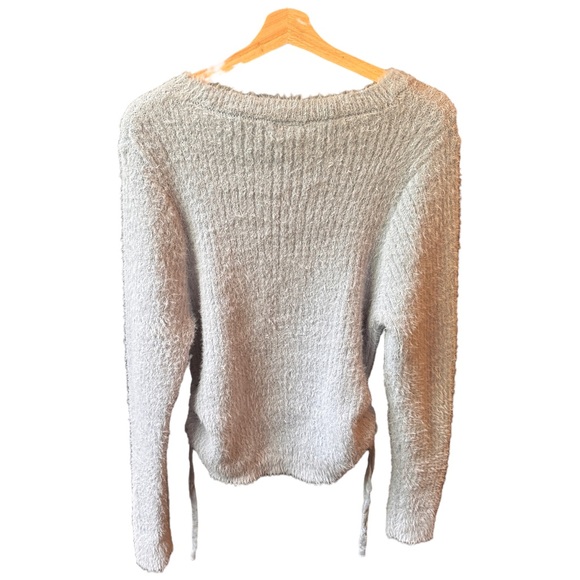 rue21 sinched sides fuzzy baby blue knit sweater preppy schoolgirl extra large - Picture 5 of 5